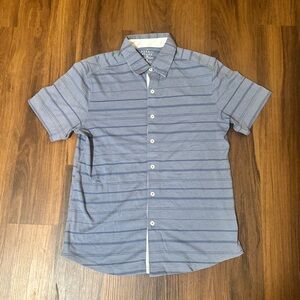 The Normal Brand Gray and Blue Striped Casual Shirt
